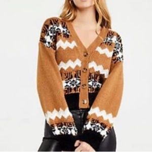 Ann Taylor Fair Isle Cropped Cardigan